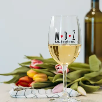 Sklenice MÁM DOKONALOU ŽENU - čirá sklenice na víno 350 ml