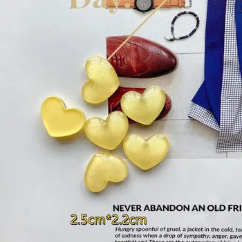 Dekorativní magnet 6ks Barevné magnety ve tvaru srdce na lednici | dekorativní magnety - žlutá - 6ks