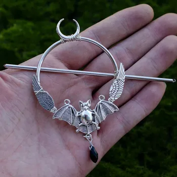 Měsíční vílí spona do vlasů s krystaly | krystalová vlásenka, vílí spona - jako obrázek-361188