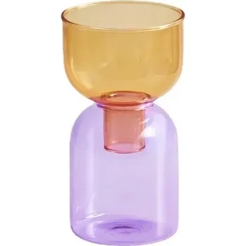 Váza Luxusní dekorativní vázy pro rostliny | skleněné vázy | hydroponické nádoby - Sada OrangeLilac