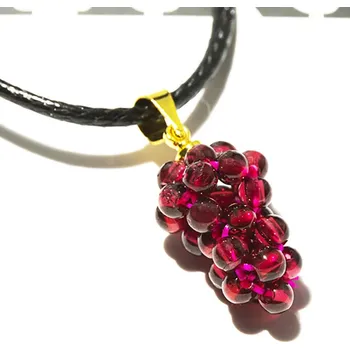 Náhrdelník Přírodní granátový přívěsek náhrdelník ženy | minerální šperky, dámské šperky - Zlato