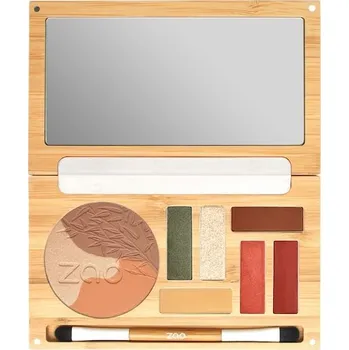 Paletka dekorativní kosmetiky Zao Teint Rouge-HighlighterTerra Toscana Palette Mosaic Powder 357 + Compact Blush Shine Up Pearly Eyeshadow Matte 222 223 Ultra-Shiny Cream Lipstick 406 Lip Gloss 407 1 Stk. (1&nbsp;367,00 Kč / 1 ks.)