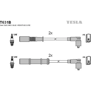 Zapalovací kabel Sada kabelů pro zapalování TESLA T631B