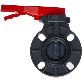 PVC Mezipřírubová uzavírací klapka s pákovou rukojetí, 110mm