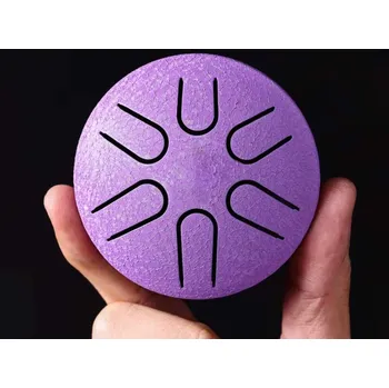 Hütermann Tongue drum - 3' (9,5cm), 6 tónů - fialový s příslušenstvím.