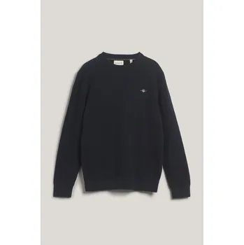 Pánský svetr SVETR GANT TEXTURED COTTON C-NECK EVENING BLUE