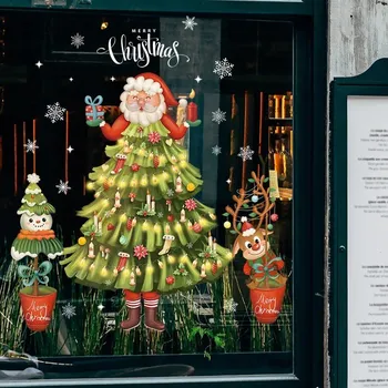 Vánoční dekorace Vánoční samolepky na okno pro výzdobu domova | okenní dekorace, vánoční výzdoba - SDJ2319