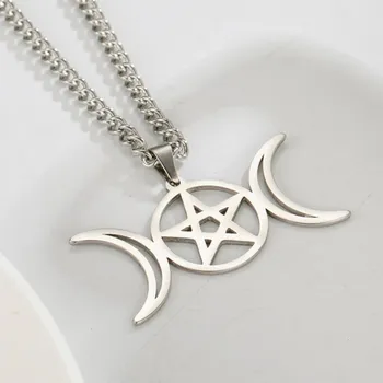 Náhrdelník Stylový náhrdelník s přívěskem | energetický řetízek s přívěskem, magický amulet - Trojitý měsíc