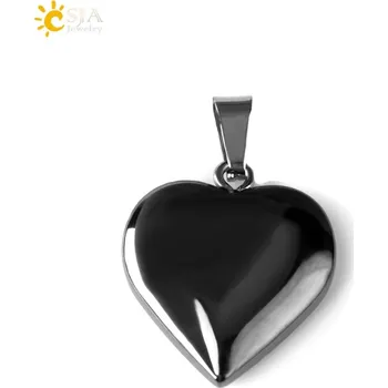 Přívěsek Minerální přívěsek ve tvaru srdce | přírodní šperk, přívěsek pro zamilované - Hematit