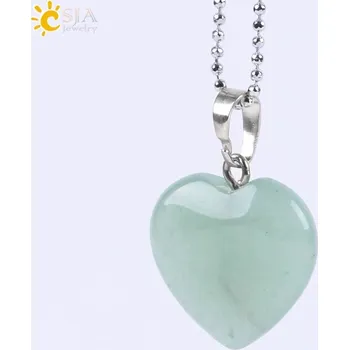 Přívěsek Minerální přívěsek ve tvaru srdce | přírodní šperk, přívěsek pro zamilované - GreenAventurineChain