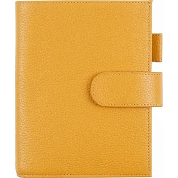 Diář Luxusní kožený obal na diář | kožený zápisník | luxusní diář - Oblázková hořčice