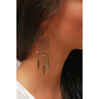 Náušnice Visací náušnice s lapačem snů a minerály | minerální šperky | dámské náušnice - A7