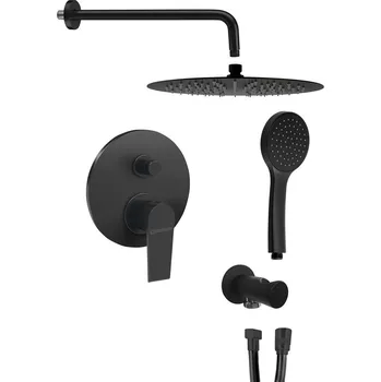 SAPHO - KAI podomítkový sprchový set s pákovou baterií, 2 výstupy, černá KA42/15-01