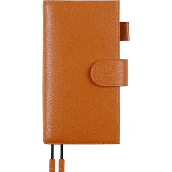 Diář Kožený obal na diář | luxusní obal, kožený diář - Pebbled Burnt orange , Pouze kryt