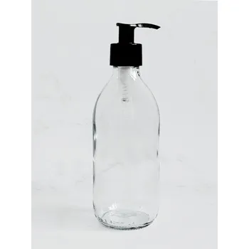 Dávkovač mýdla STELLA 330 ml s černým vroubkovaným dávkovačem