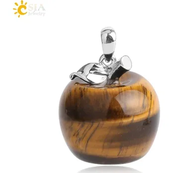 Přívěsek Přívěsek přírodní kámen s motivem jablka | přívěsek šperky - tygří oko