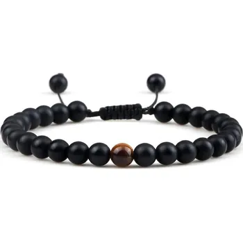 Náramek Náramek z minerálů | náramek pro páry | korálkový náramek - Matné tygří oko