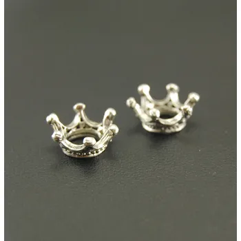 Přívěsek 50 ks Korunka přívěsek na šperky | kovové korunky, šperkové přívěsky | komponenty na výrobu šperků - starožitné stříbro