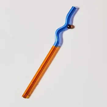 Barevný skleněný hrnek s uchem | skleněný hrnek | designový hrnek | skleněné barevné brčko - sláma C