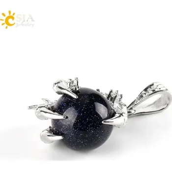 Přívěsek Přívěsek dračí spár s minerálem | přívěsek na krk, ochranný amulet - Modrý písek