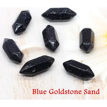 Přívěsek Přívěsek s přírodním kamenem | krystal přívěsek | přívěsek z přírodního kamene - Modrý zlatý písek , 1 KS