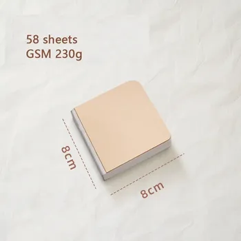 58 stran Akvarelový skicák se silným papírem | papír na malování, blok na akvarel - 8-8 cm Khaki