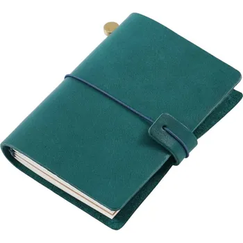 Zápisník Kožený cestovní zápisník | cestovní diář | kožený organizér - Hluboká šedozelená