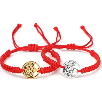 Náramek 2 ks Červený a černý pletený náramek | partnerské náramky, pletené náramky - Styl 15