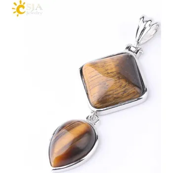 Přívěsek Přívěsek z přírodního kamene ve tvaru kapky | dámský přívěsek, krystal náhrdelník - tygří oko