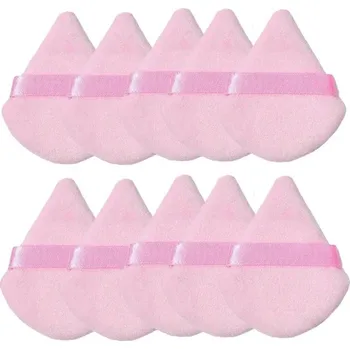 Přípravek na tvář Make up houbička sametová trojúhelníková | kosmetické potřeby - růžová - 10ks