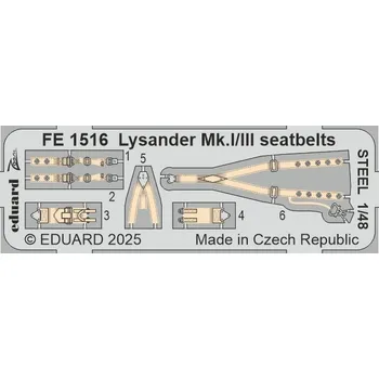 Plastikový model 1/48 Lysander Mk.I/III seatbelts STEEL (AIRF)