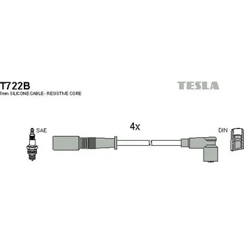 Zapalovací kabel Sada kabelů pro zapalování TESLA T722B