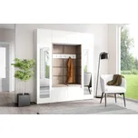 Eka Předsíňová stěna s čalouněnými panely Trinity 32 - Bílá / Tmavá béžová 2305