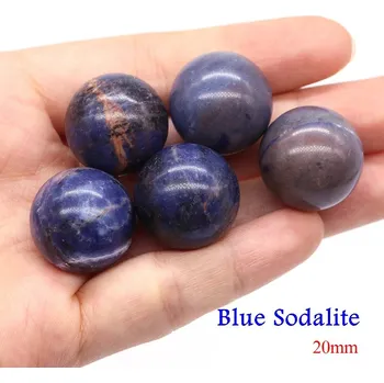 Přírodní kámen Přírodní minerální kuličky 20 mm | ametyst korálky | koule z kamene - Modrý sodalit , 5 KS