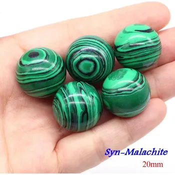 Korálek Přírodní minerální kuličky 20 mm | ametyst korálky | koule z kamene - Syn-Malachit , 1 KS