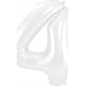 Balónek Fóliový balónek ČÍSLICE 4 bílý velký 100 cm narozeniny