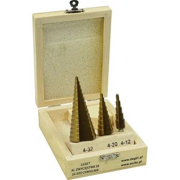 Sada nářadí Sada stupňovitých vrtáků HSS-TiN 4-32 mm 3 ks Verke V05049