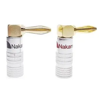 Elektrický konektor Nakamichi N0534A Banánek 4mm na kabel, s úhlem 90° zlacený barevná varianta Černá - 2. jakost