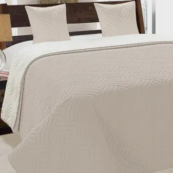 Přehoz na lůžko Přehoz na postel Euromat polyester 180 cm x 220 cm béžový
