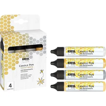 Svíčka Sada CANDLE PEN GLAMOUR voskové pero pro malování svíček 4ks - sada, KREUL