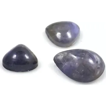 Drahý kámen Kordierit sada kabošonů