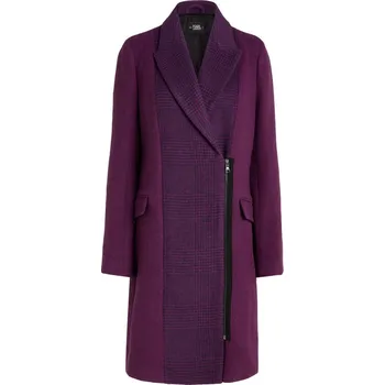 Dámský kabát KABÁT KARL LAGERFELD CONTRAST PANEL ZIP COAT PHLOX