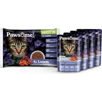 Krmivo pro kočku Kapsička PAWSOME Cat s jehněčím masem 4x85g (multipack)