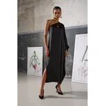 ŠATY KARL LAGERFELD ONE SHOULDER CEREMONY DRESS BLACK