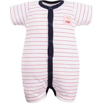 Kojenecký overall Eevi Letní overal STATKI růžové proužky - 80