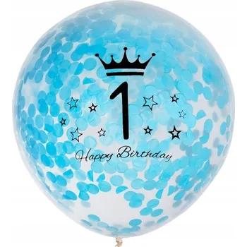 Balónek Balónky s MODRÝMI konfetami k 1. NAROZENINÁM Ráček