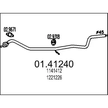 Výfuková trubka Výfuková trubka MTS 01.41240