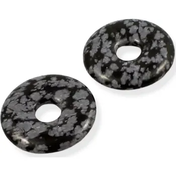 Drahý kámen Obsidiánový donut s výrazným vločkováním - 1 ks