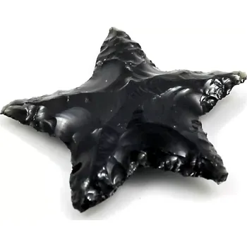 Drahý kámen Obsidián černý štípaná hvězda