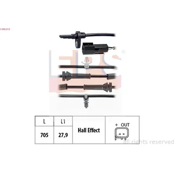 Přislušenství brzdového systému Snímač, počet otáček kol EPS 1.960.212